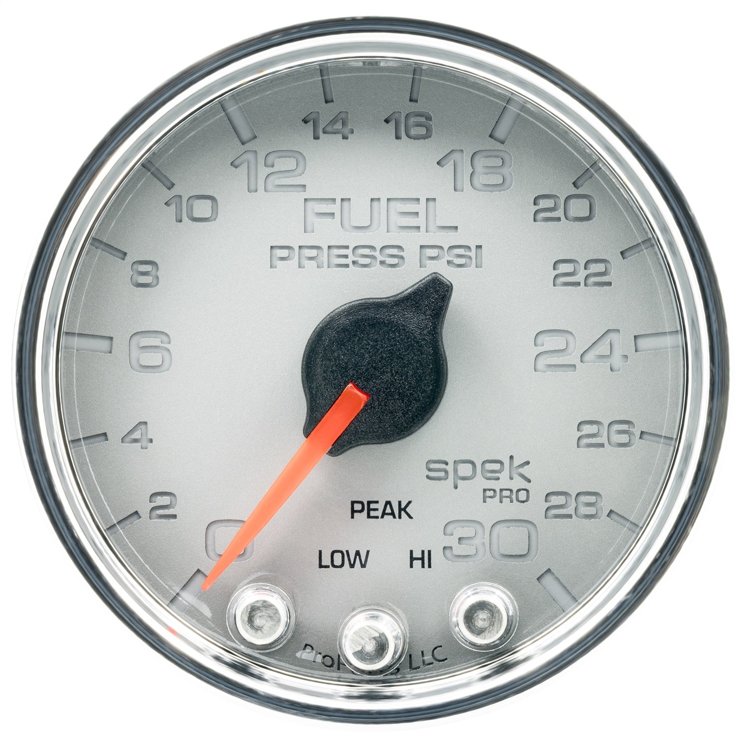 2-1/16" FUEL PRESSURE, 0-30 PSI, SPEK-PRO, SILVER/CHROME