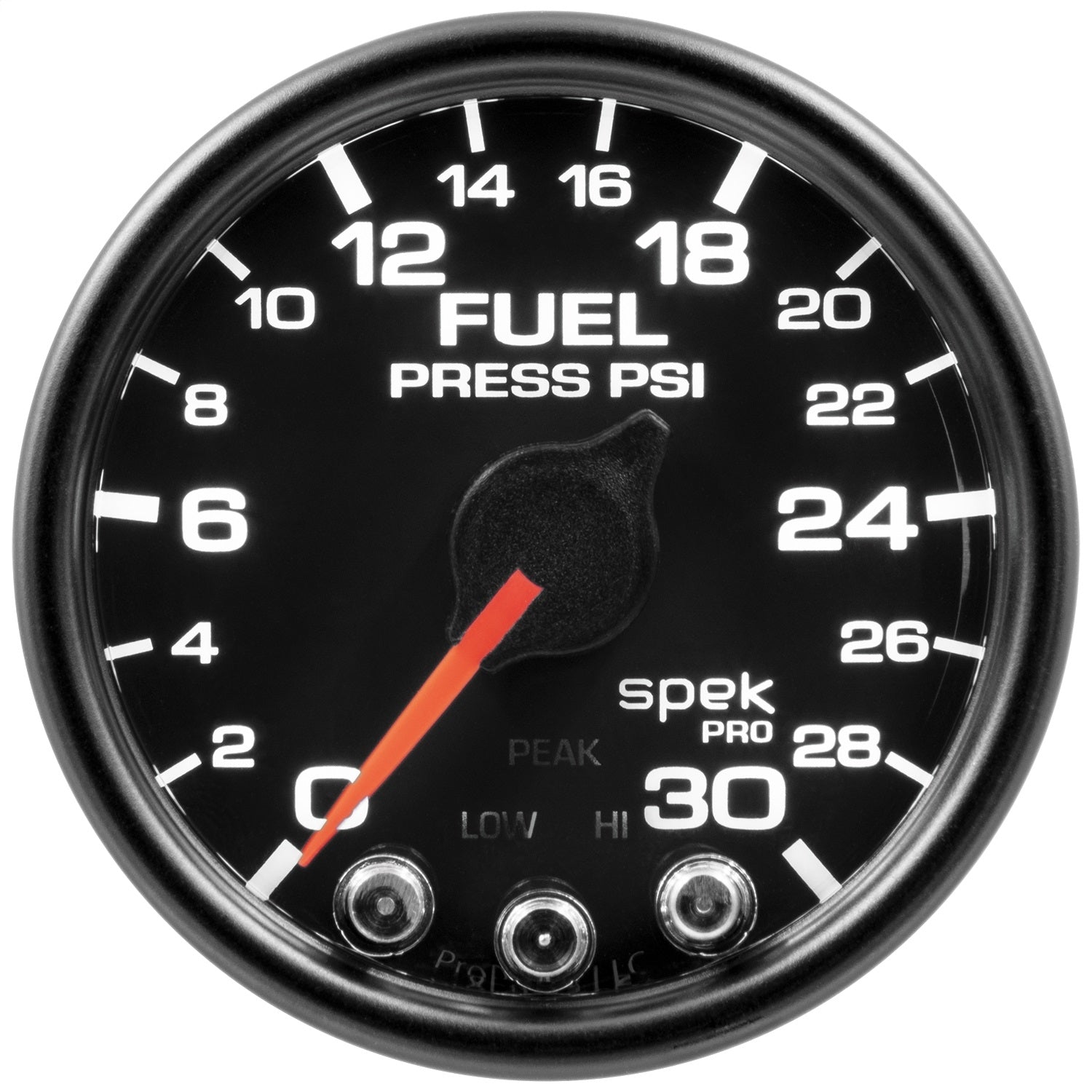 2-1/16" FUEL PRESSURE, 0-30 PSI, SPEK-PRO, BLACK/BLACK