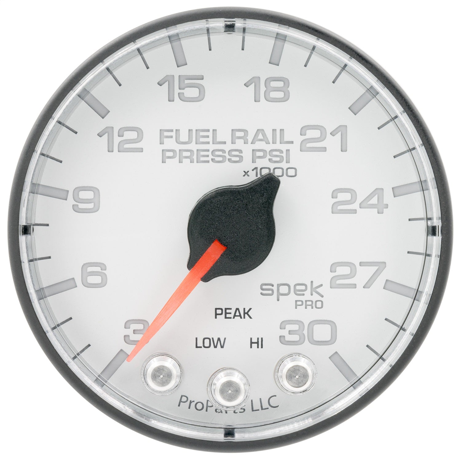 2-1/16" FUEL RAIL PRESSURE, 3-30K PSI, SPEK-PRO, WHITE/BLACK