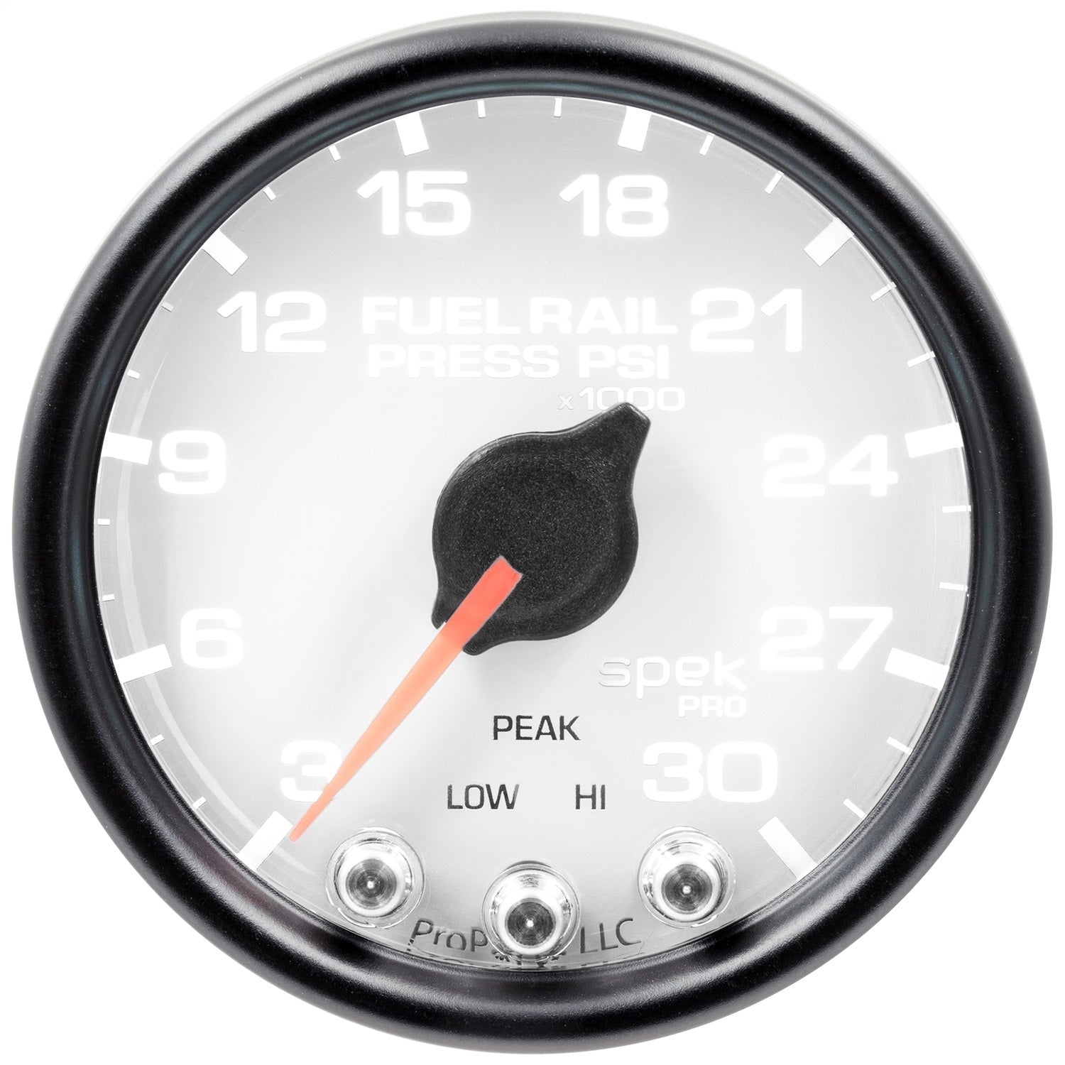 2-1/16" FUEL RAIL PRESSURE, 3-30K PSI, SPEK-PRO, WHITE/BLACK
