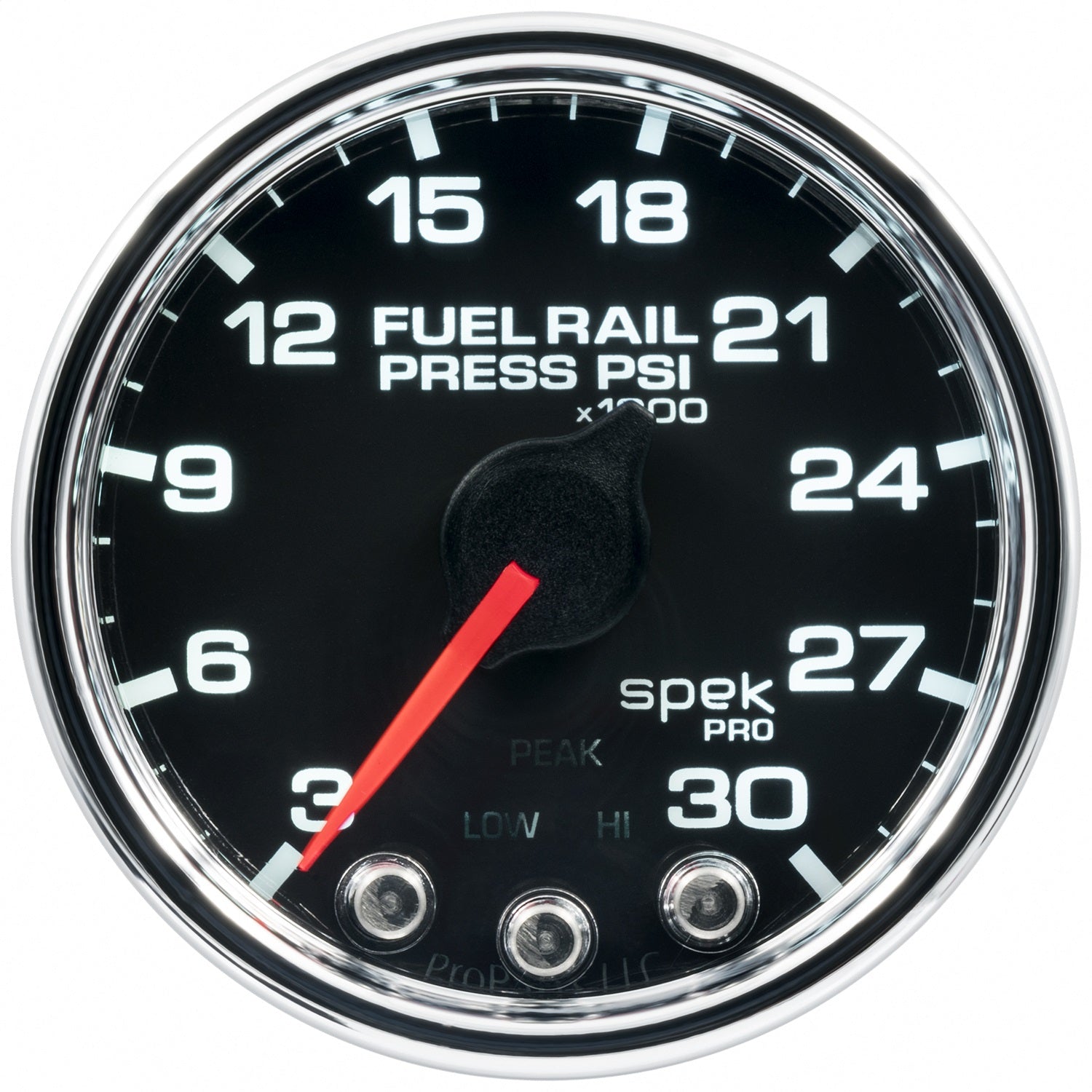 2-1/16" FUEL RAIL PRESSURE, 3-30K PSI, SPEK-PRO, BLACK/CHROME