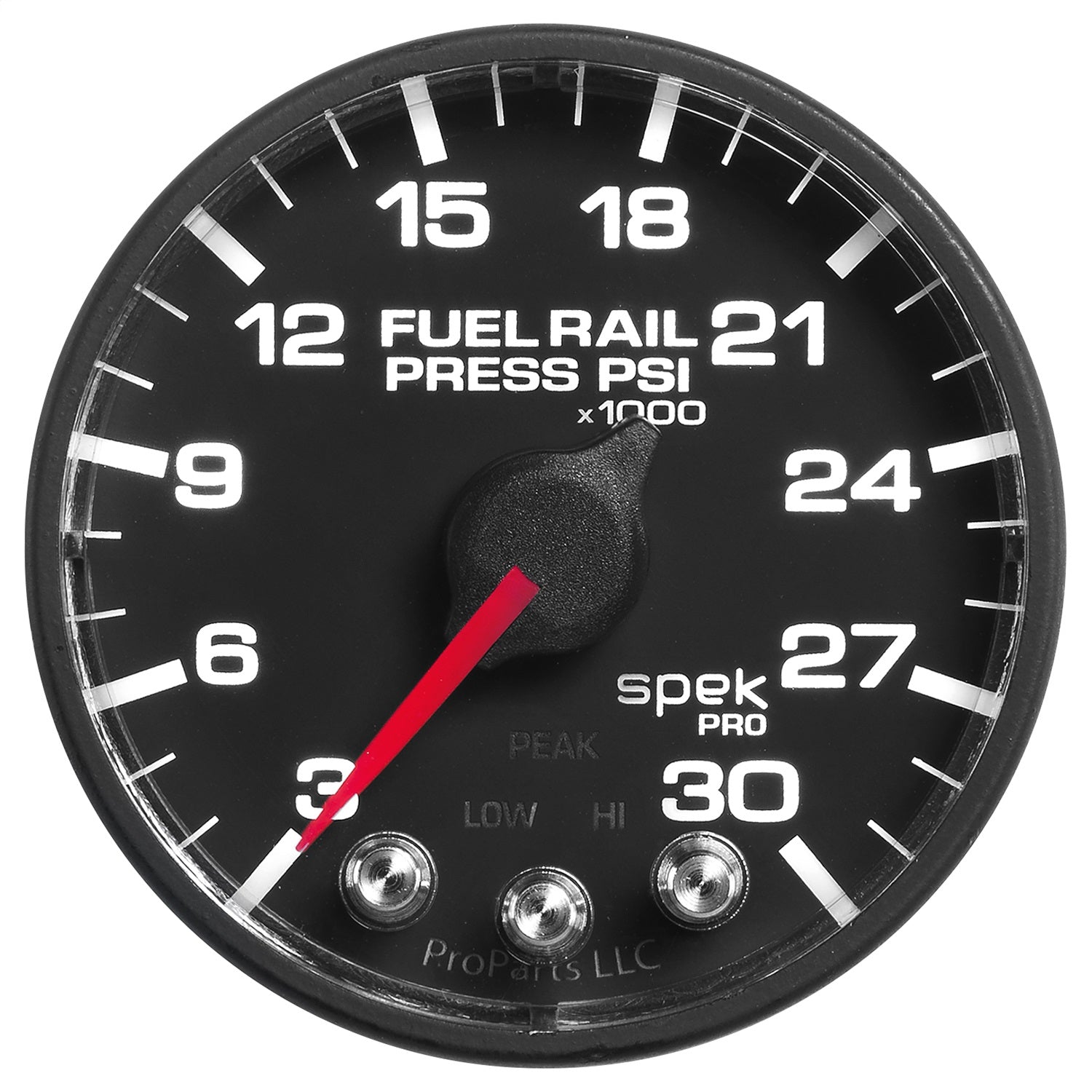 2-1/16" FUEL RAIL PRESSURE, 3-30K PSI, SPEK-PRO, BLACK/BLACK