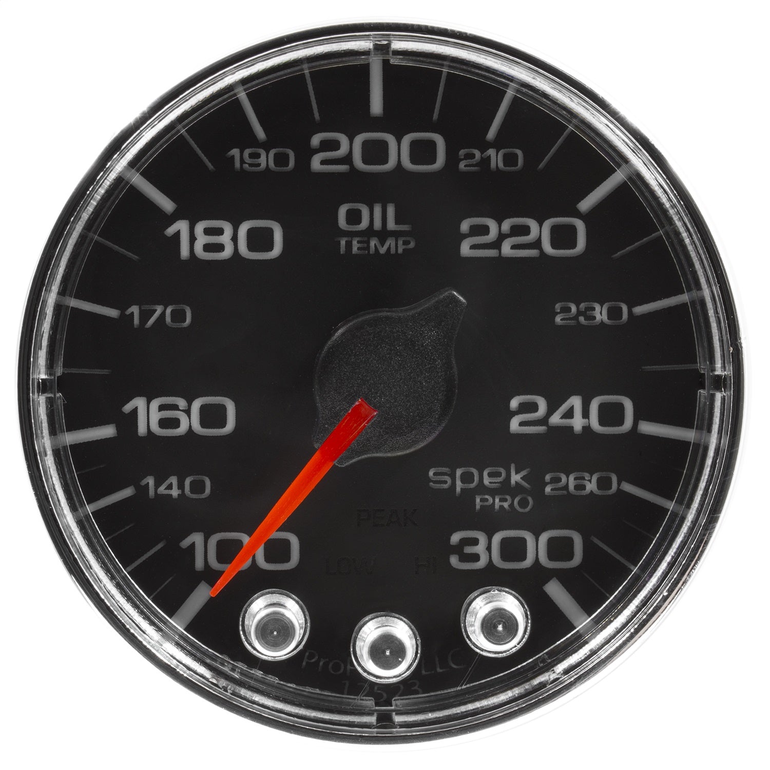 2-1/16" OIL TEMPERATURE, 100-300 °F, SPEK-PRO, BLACK/CHROME