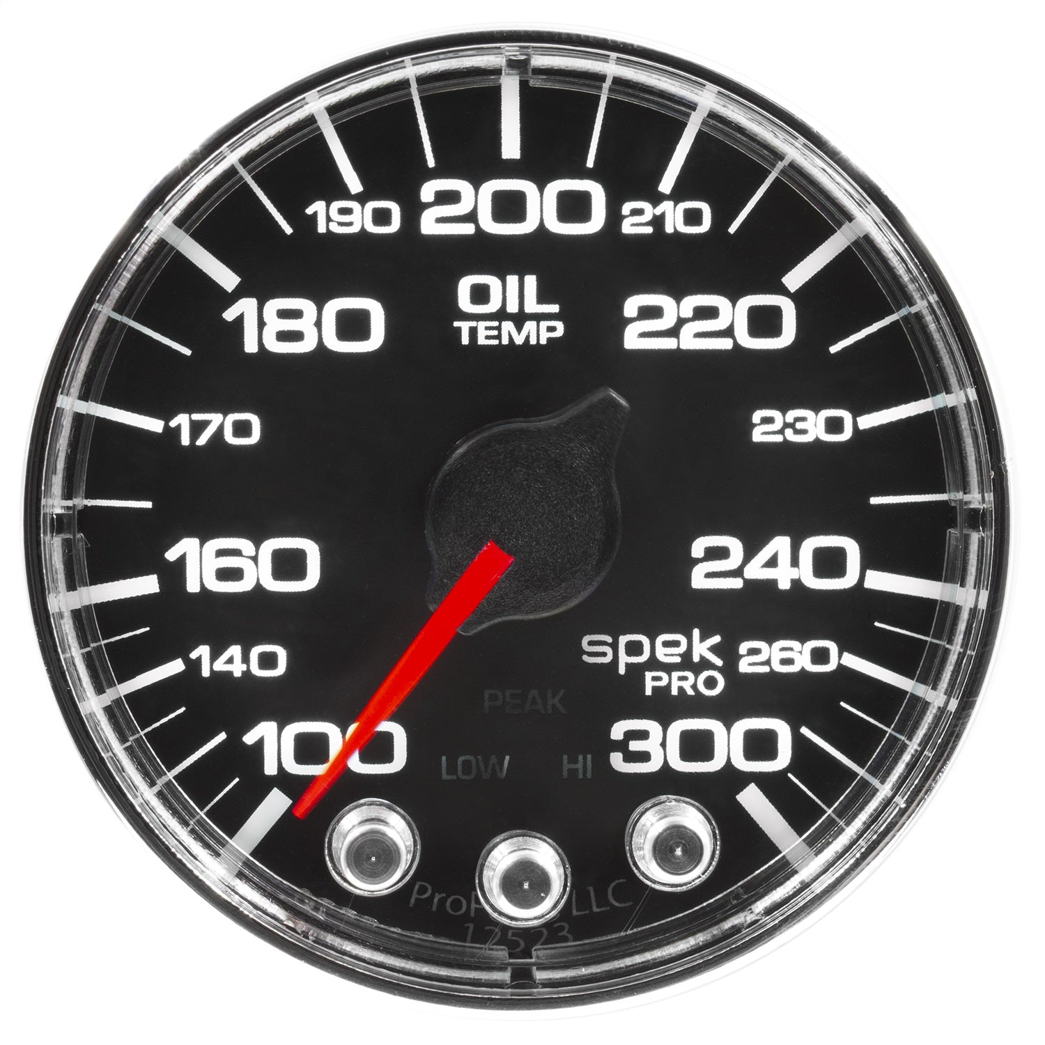 2-1/16" OIL TEMPERATURE, 100-300 °F, SPEK-PRO, BLACK/CHROME