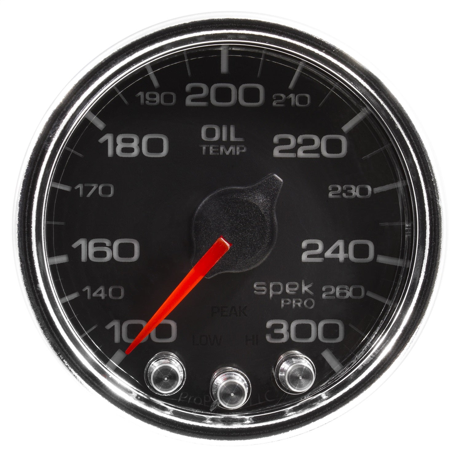 2-1/16" OIL TEMPERATURE, 100-300 °F, SPEK-PRO, BLACK/CHROME