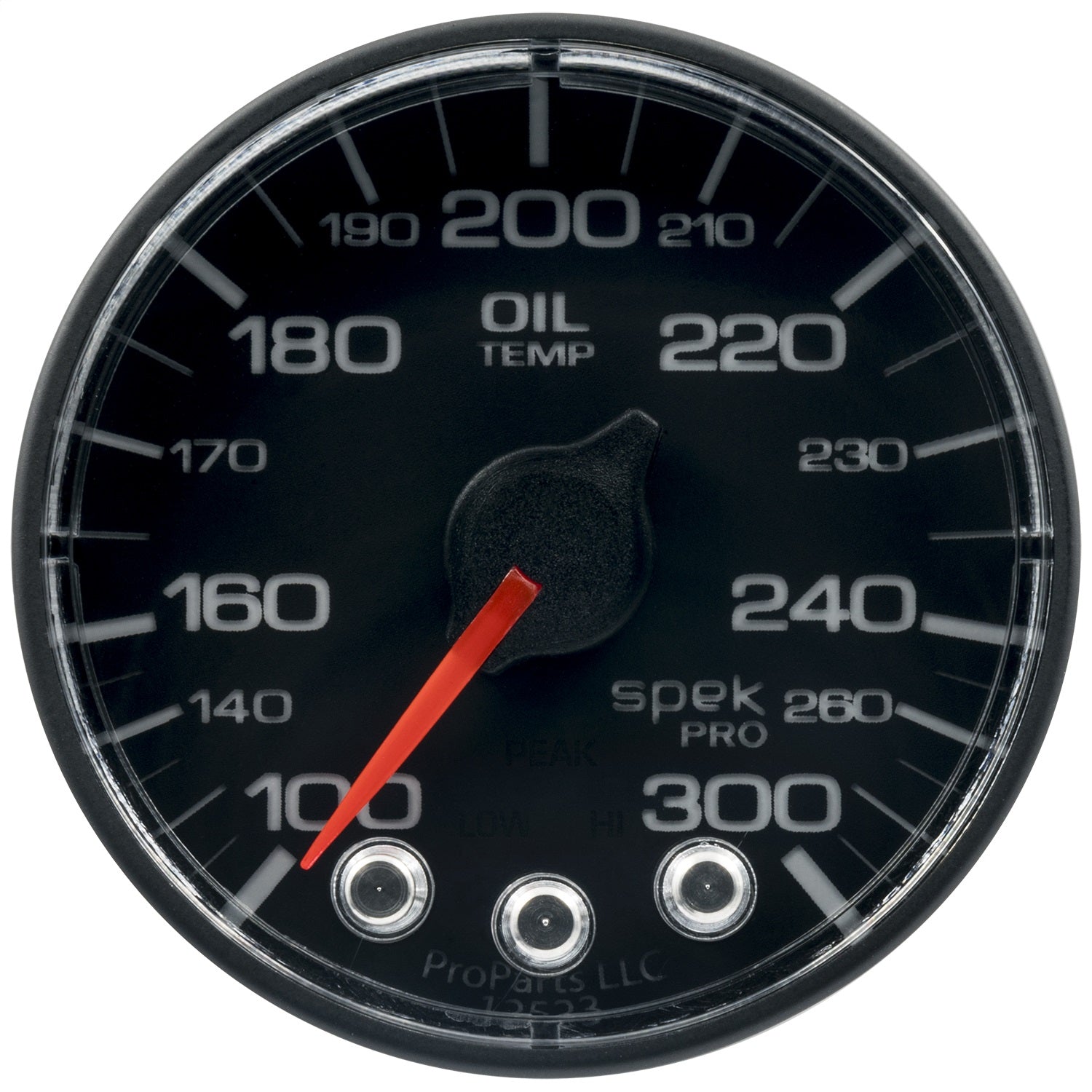 2-1/16" OIL TEMPERATURE, 100-300 °F, SPEK-PRO, BLACK/BLACK