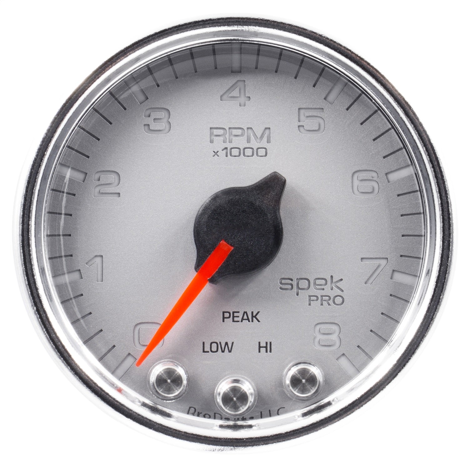 2-1/16" IN-DASH TACHOMETER, 0-8,000 RPM, SPEK-PRO, SILVER/CHROME