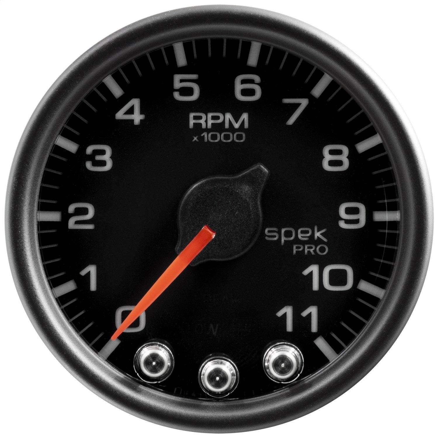 2-1/16" IN-DASH TACHOMETER, 0-11,000 RPM, SPEK-PRO, BLACK/BLACK