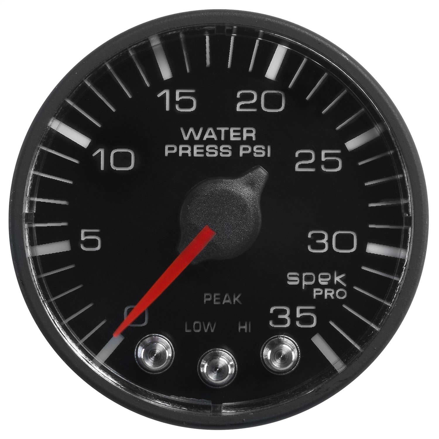 2-1/16" WATER PRESSURE, 0-35 PSI, SPEK-PRO, BLACK/BLACK