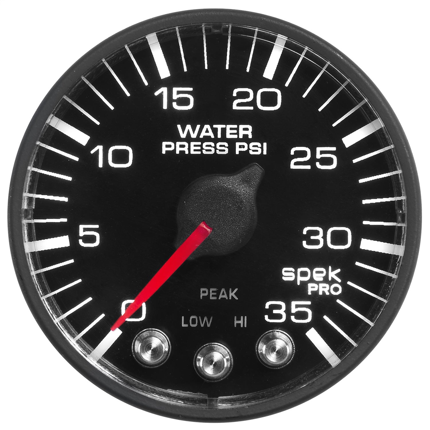 2-1/16" WATER PRESSURE, 0-35 PSI, SPEK-PRO, BLACK/BLACK