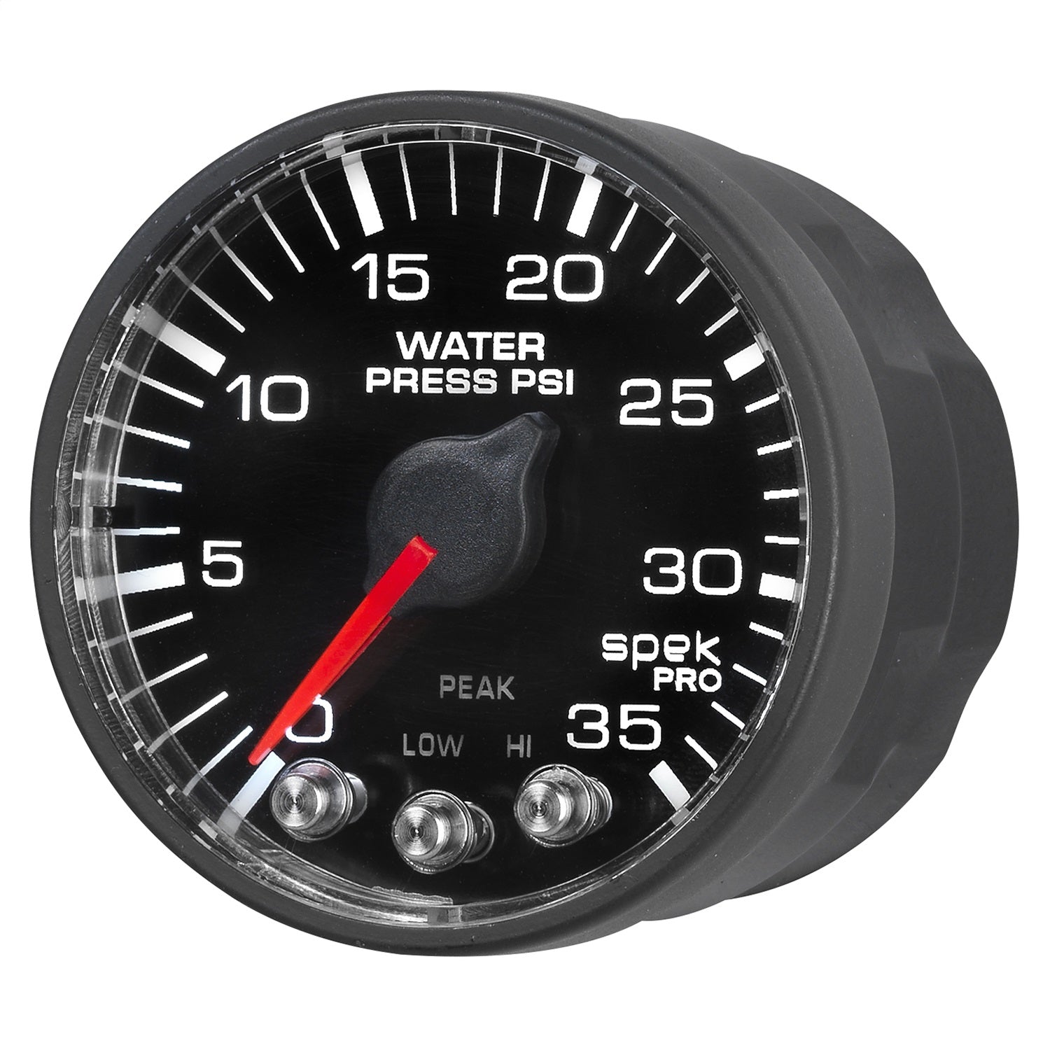 2-1/16" WATER PRESSURE, 0-35 PSI, SPEK-PRO, BLACK/BLACK
