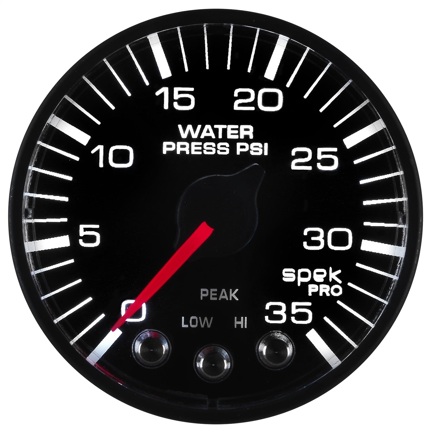 2-1/16" WATER PRESSURE, 0-35 PSI, SPEK-PRO, BLACK/BLACK