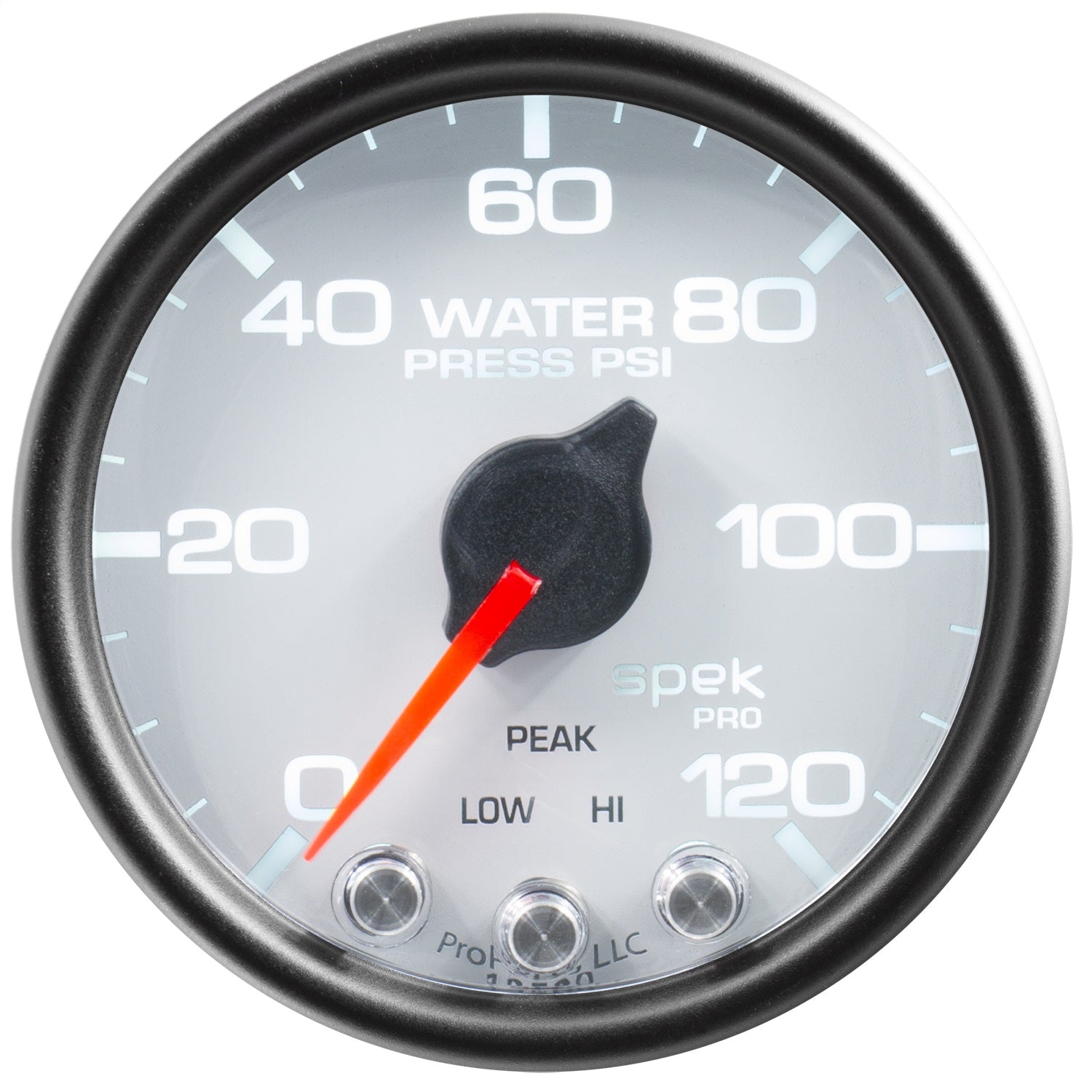 2-1/16" WATER PRESSURE, 0-120 PSI, SPEK-PRO, WHITE/BLACK