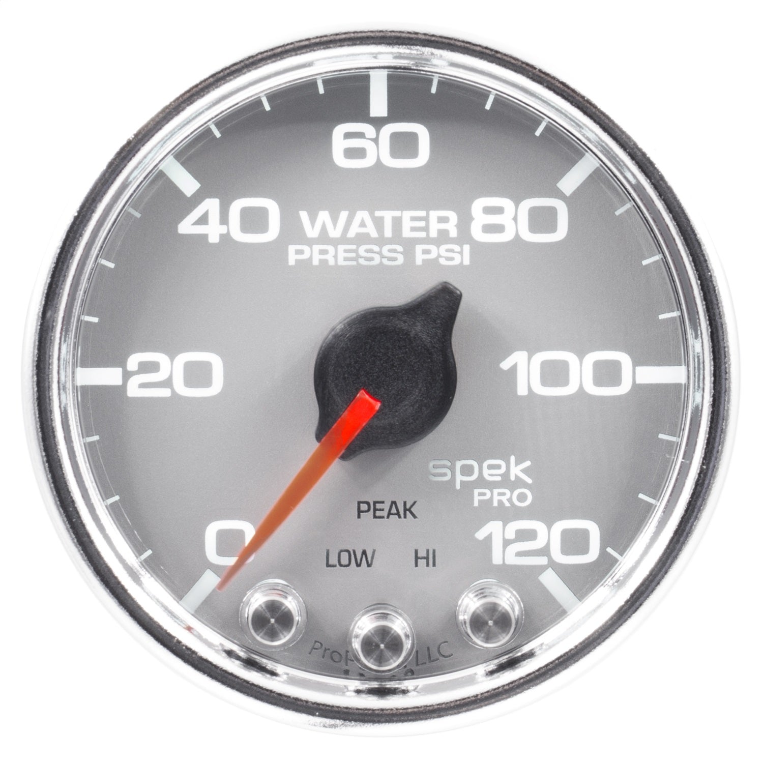 2-1/16" WATER PRESSURE, 0-120 PSI, SPEK-PRO, SILVER/CHROME