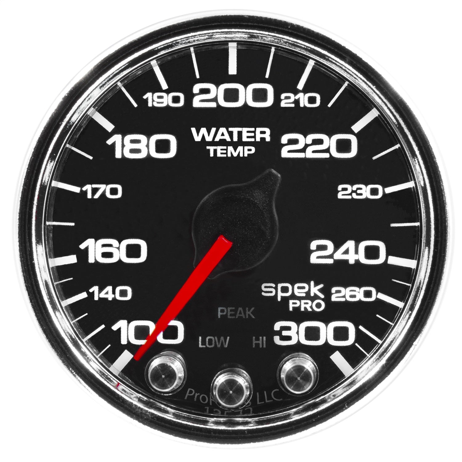 2-1/16" WATER TEMPERATURE, 100-300 °F, SPEK-PRO, BLACK/CHROME