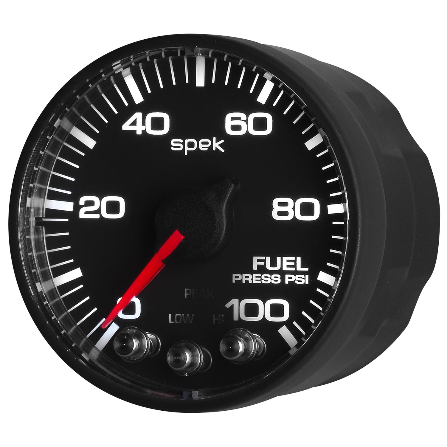 2-1/16" FUEL PRESSURE, 0-100 PSI, SPEK-PRO, BLACK/BLACK, ECU