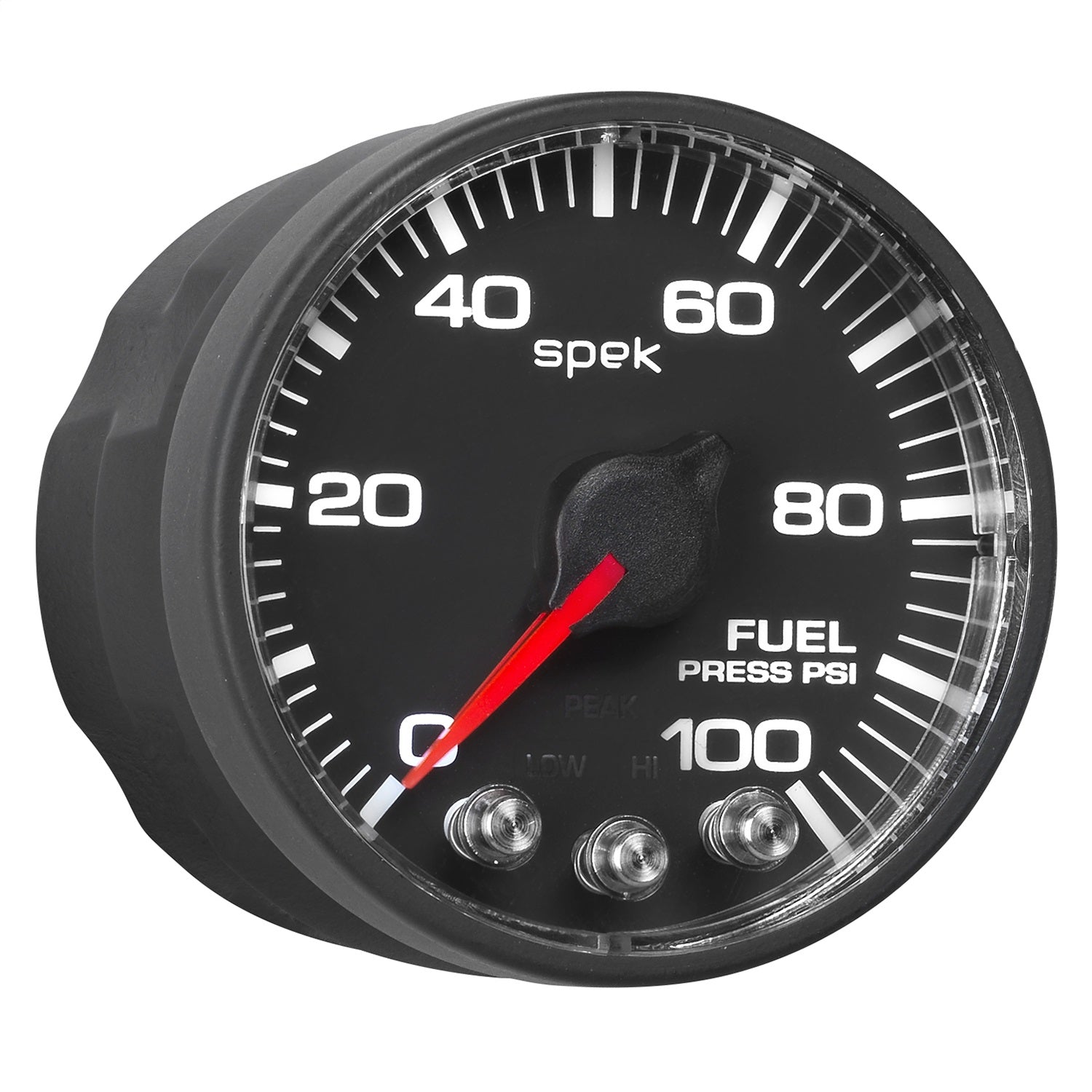 2-1/16" FUEL PRESSURE, 0-100 PSI, SPEK-PRO, BLACK/BLACK, ECU