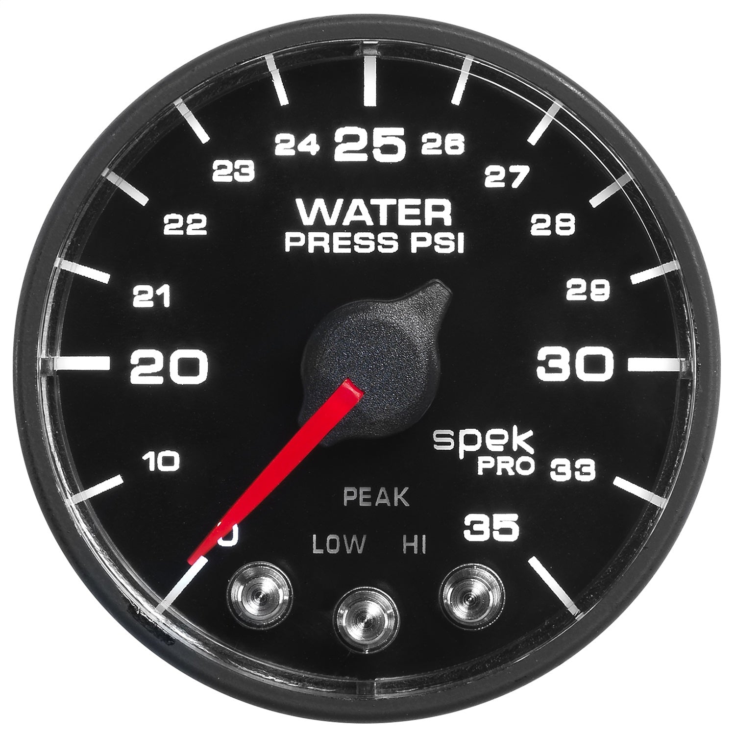2-1/16" WATER PRESSURE, 0-35 PSI, SPEK-PRO, BLACK/BLACK, ECU