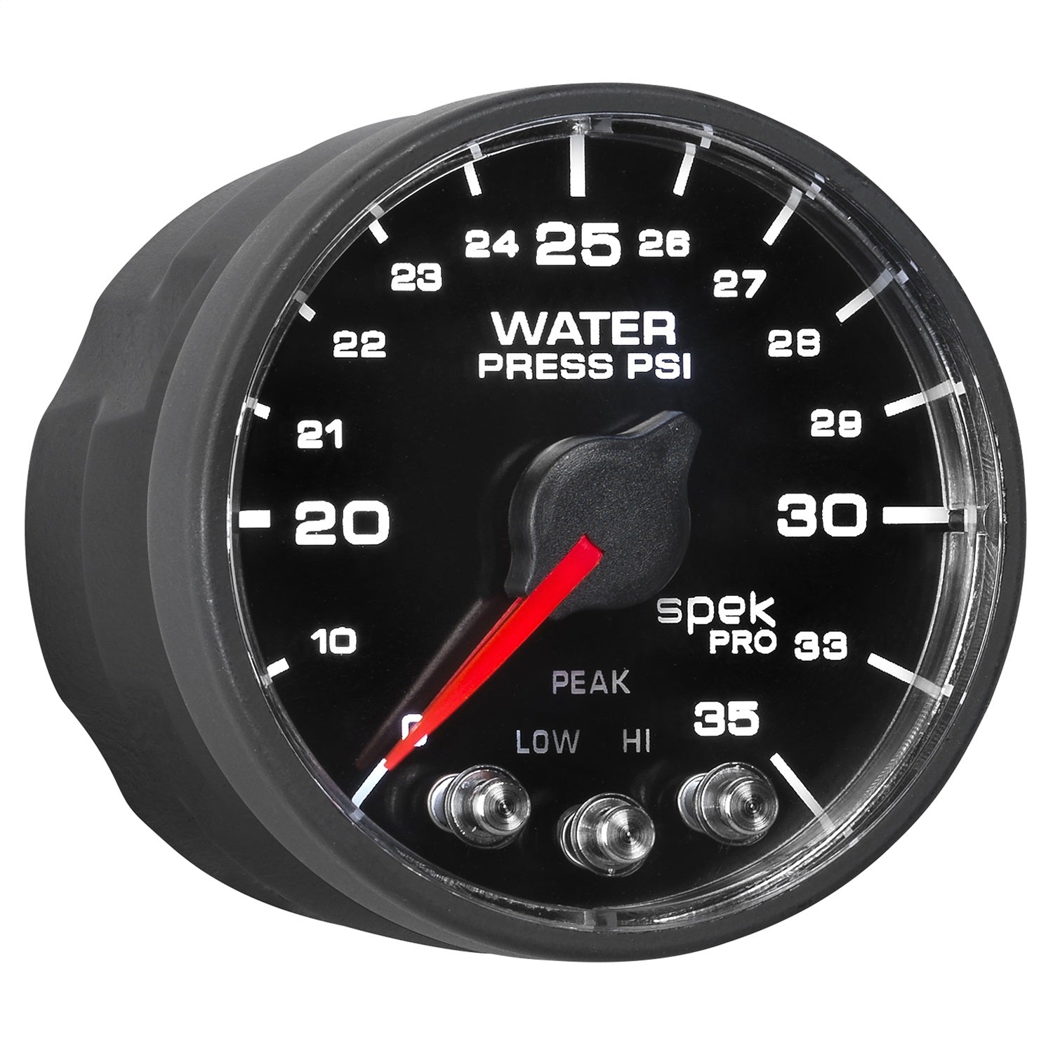 2-1/16" WATER PRESSURE, 0-35 PSI, SPEK-PRO, BLACK/BLACK, ECU