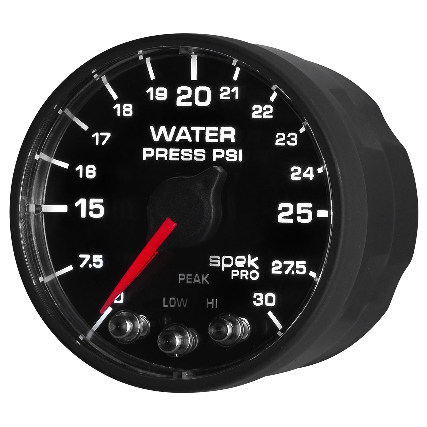 2-1/16" WATER PRESSURE, 0-30 PSI, SPEK-PRO, BLACK/BLACK, ECU