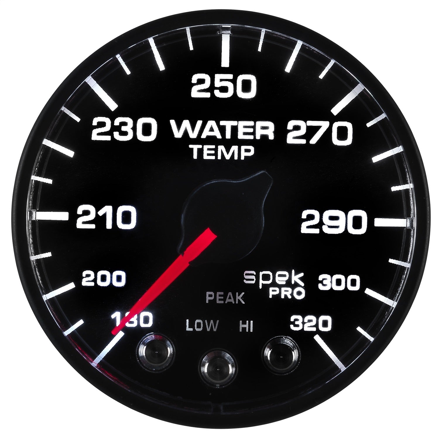 2-1/16" WATER TEMPERATURE, 180-320 °F, SPEK-PRO, BLACK/BLACK, ECU