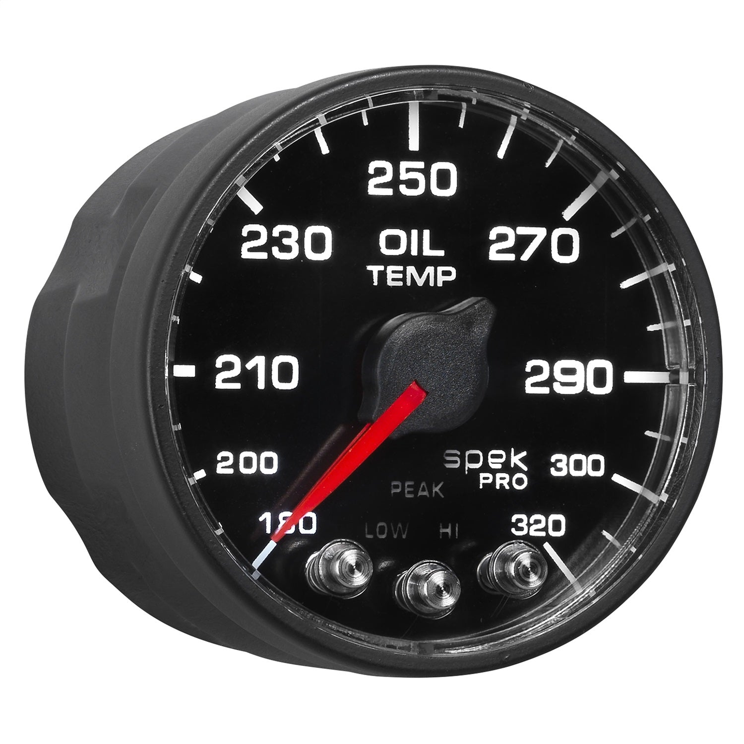2-1/16" OIL TEMPERATURE, 180-320 °F, SPEK-PRO, BLACK/BLACK, ECU