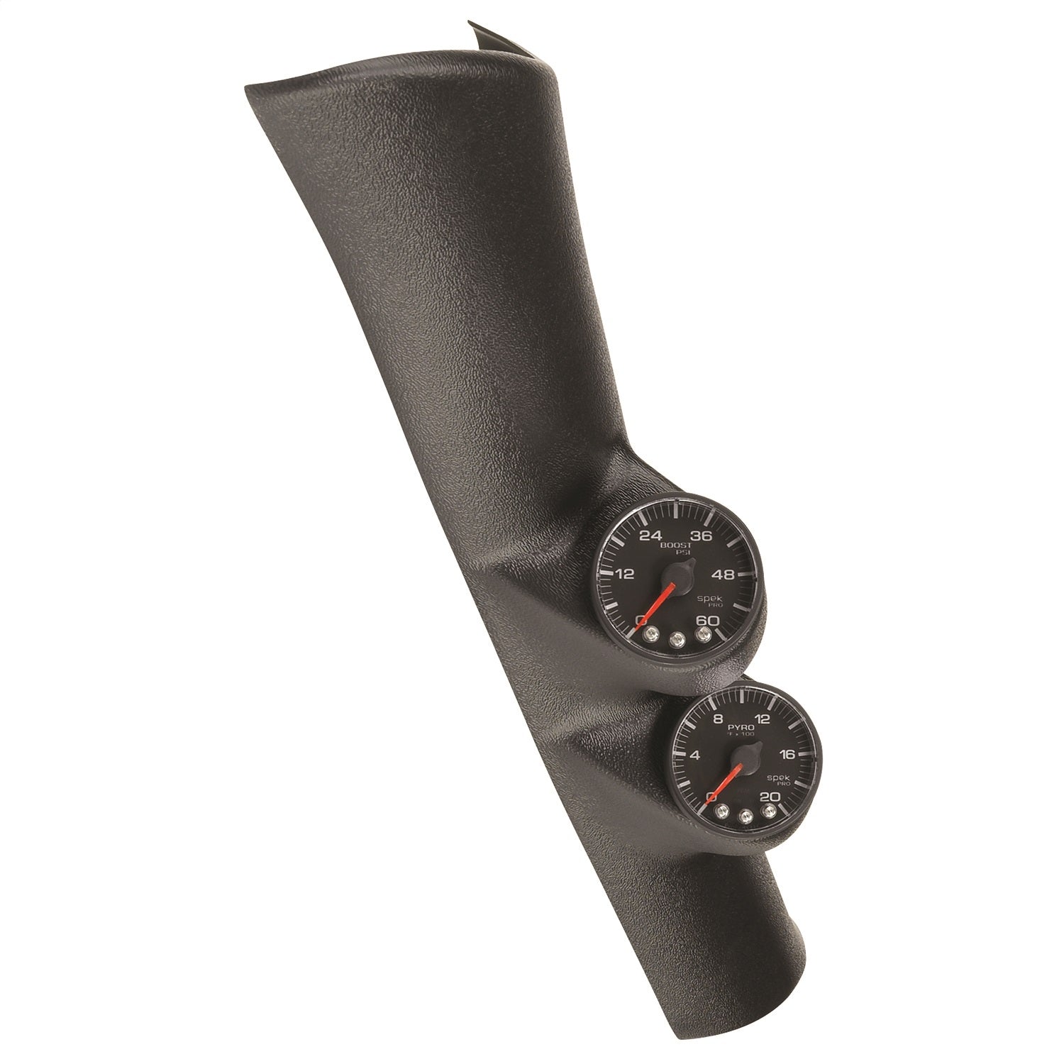 PILLAR KIT, 0-60 PSI/0-2000 °F, 98-02 DODGE RAM, W/O SPEAKER, SPEK-PRO, WHITE DIAL, BLACK BEZEL, FLAT ANTIGLARE LENS