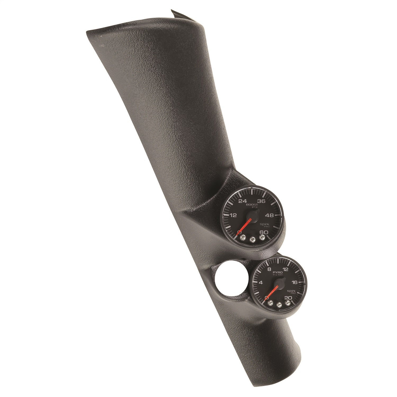 PILLAR KIT, 0-60 PSI/0-2000 °F, 98-02 DODGE RAM, W/ SPEAKER, SPEK-PRO, WHITE DIAL, BLACK BEZEL, FLAT ANTIGLARE LENS