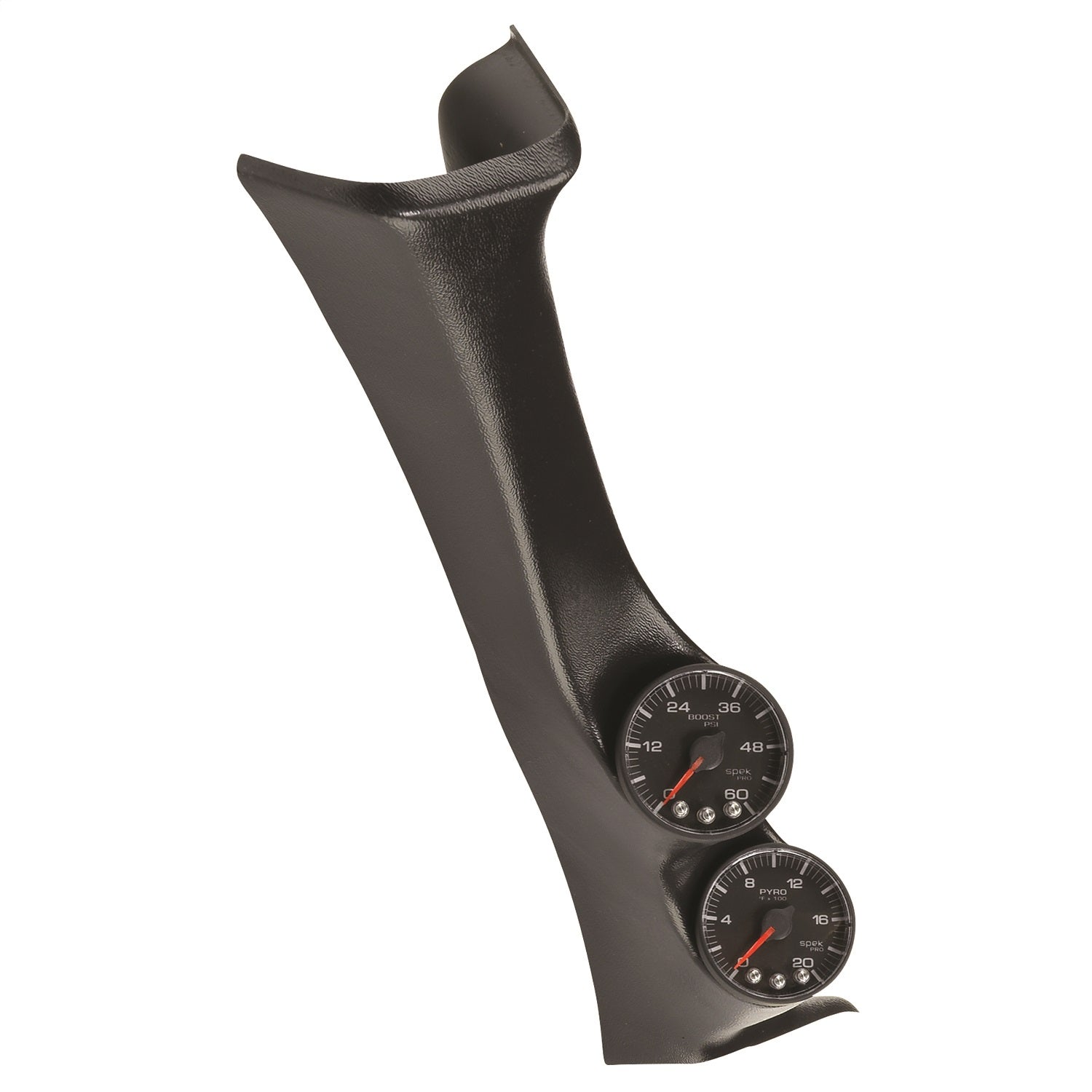 PILLAR KIT, 0-60 PSI/0-2000 °F, 08-10 FORD SUPERDUTY, SPEK-PRO, BLACK DIAL, BLACK BEZEL, FLAT ANTIGLARE LENS