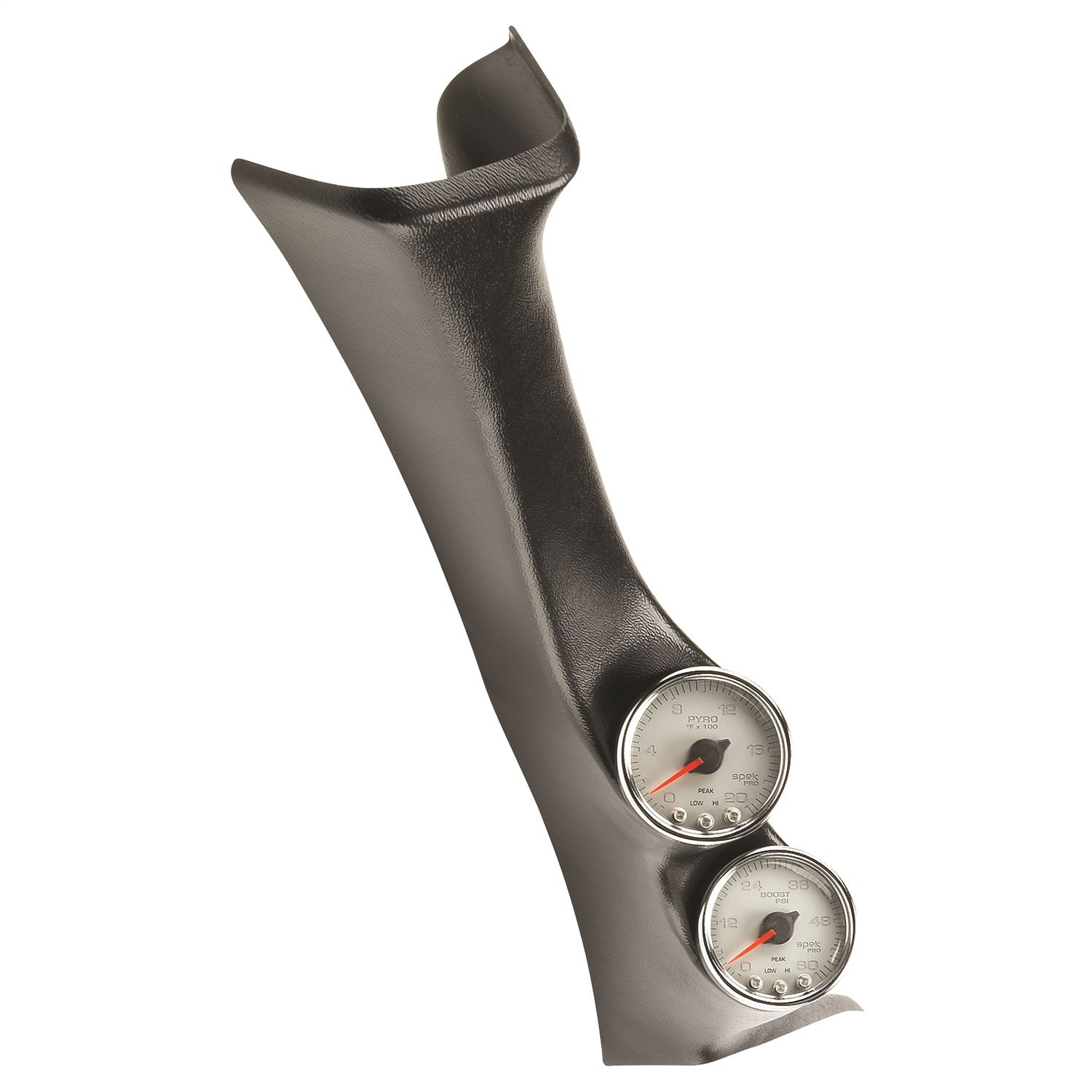 PILLAR KIT, 0-60 PSI/0-2000 °F, 08-10 FORD SUPERDUTY, SPEK-PRO, SILVER DIAL, CHROME BEZEL, CLEAR LENS