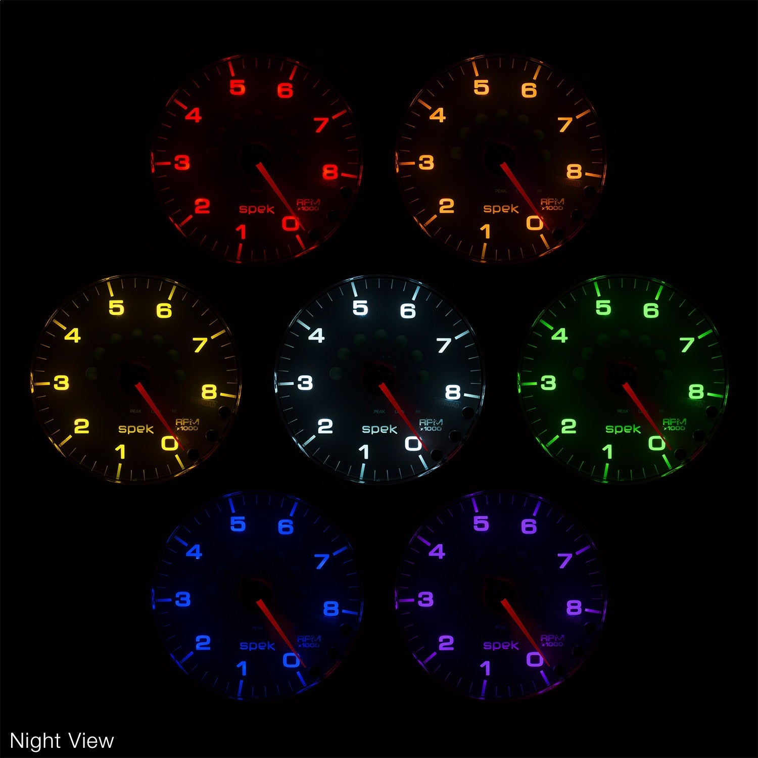 5" SPEEDOMETER, 0-180 MPH, SPEK-PRO, SILVER/CHROME