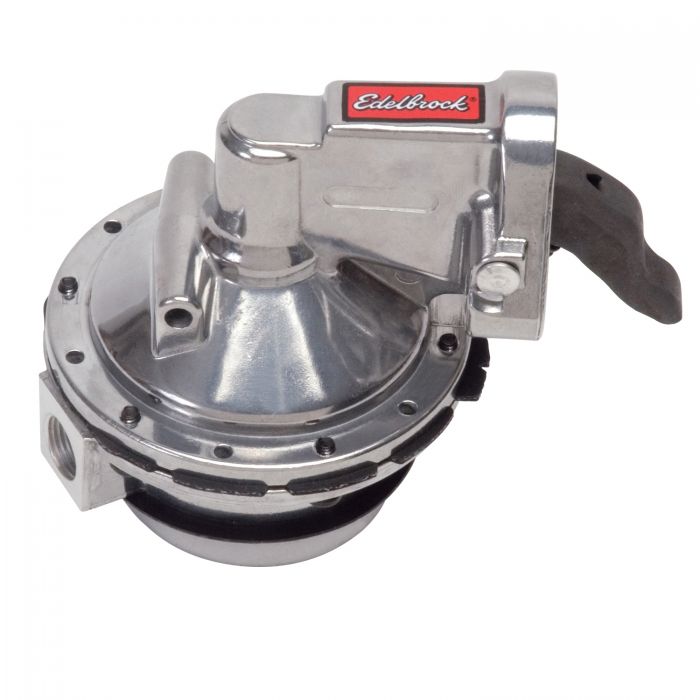 Edelbrock 1721 Performer RPM Mechanical Fuel Pump For Small Block Chevy 262-400 And W-Series Big Block 348/409, Polished Finish