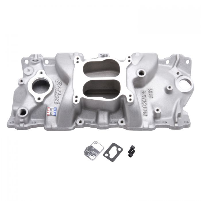 Edelbrock 2101 Performer Intake Manifold For 1955-86 Small-Block Chevy, Satin Finish