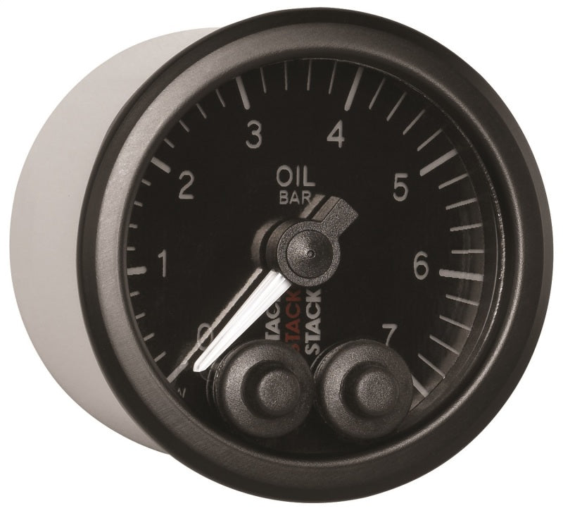 OIL PRESS, PRO-CONTROL, 52MM, BLK, 0-7 BAR, M10 MALE