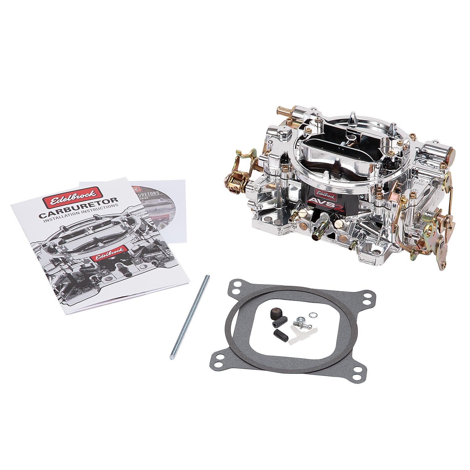 Edelbrock 1905 AVS2 Series Carburetor 650 cfm Square Flange Non-EGR Manual Choke Satin AVS2 Series Carburetor