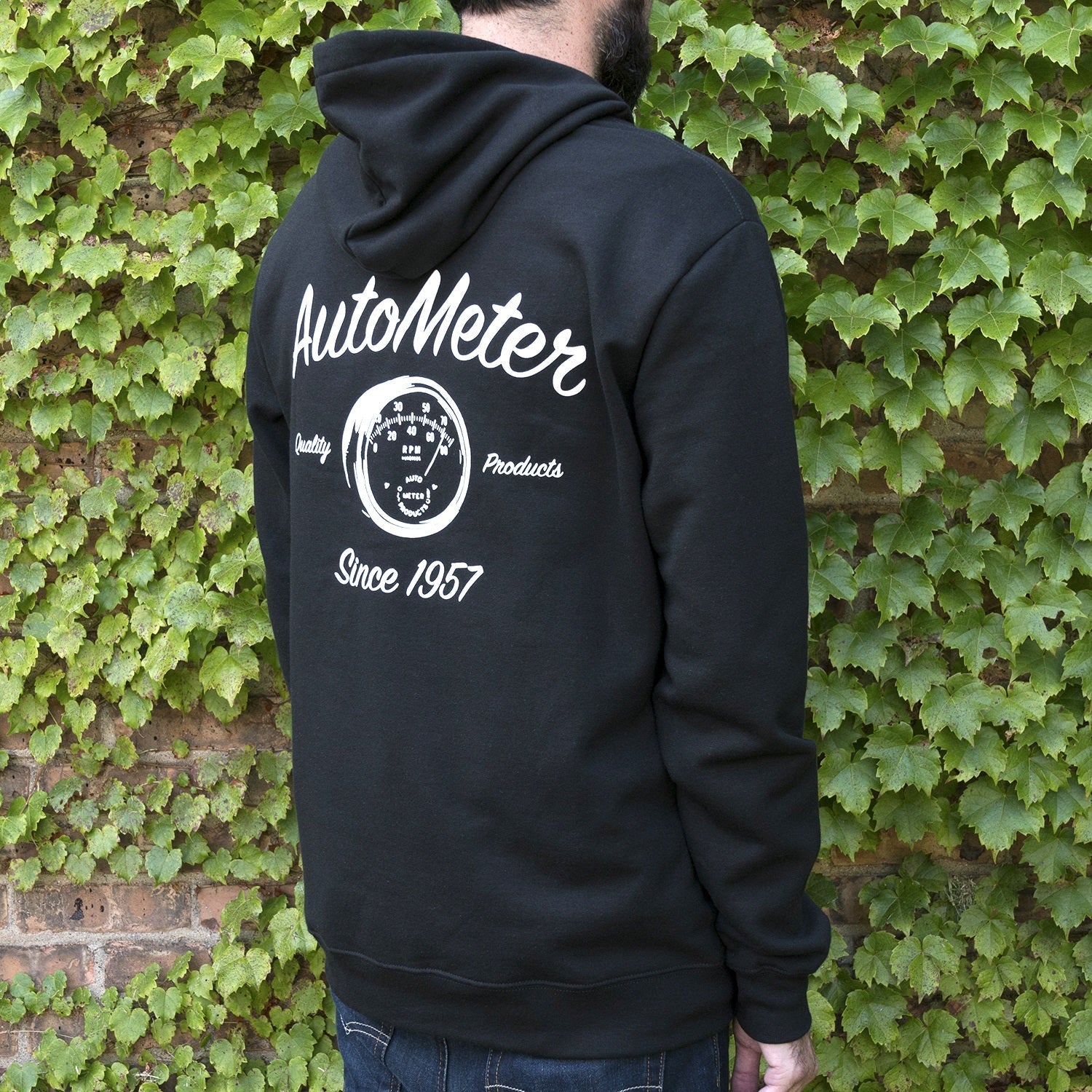 ZIP HOODIE, ADULT XLARGE, BLACK, 'VINTAGE'
