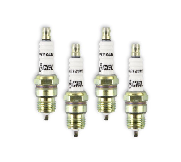 ACCEL 0576S-4 HP Copper Spark Plug - Shorty 14mm - .460" Reach, Tapered Seat