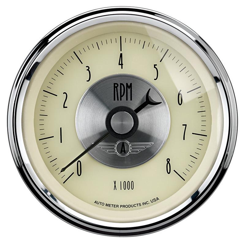 5 PC. GAUGE KIT, 3-3/8" & 2-1/16", ELEC. SPEEDO W/WHEEL ODO, PRESTIGE ANTQ. IVORY