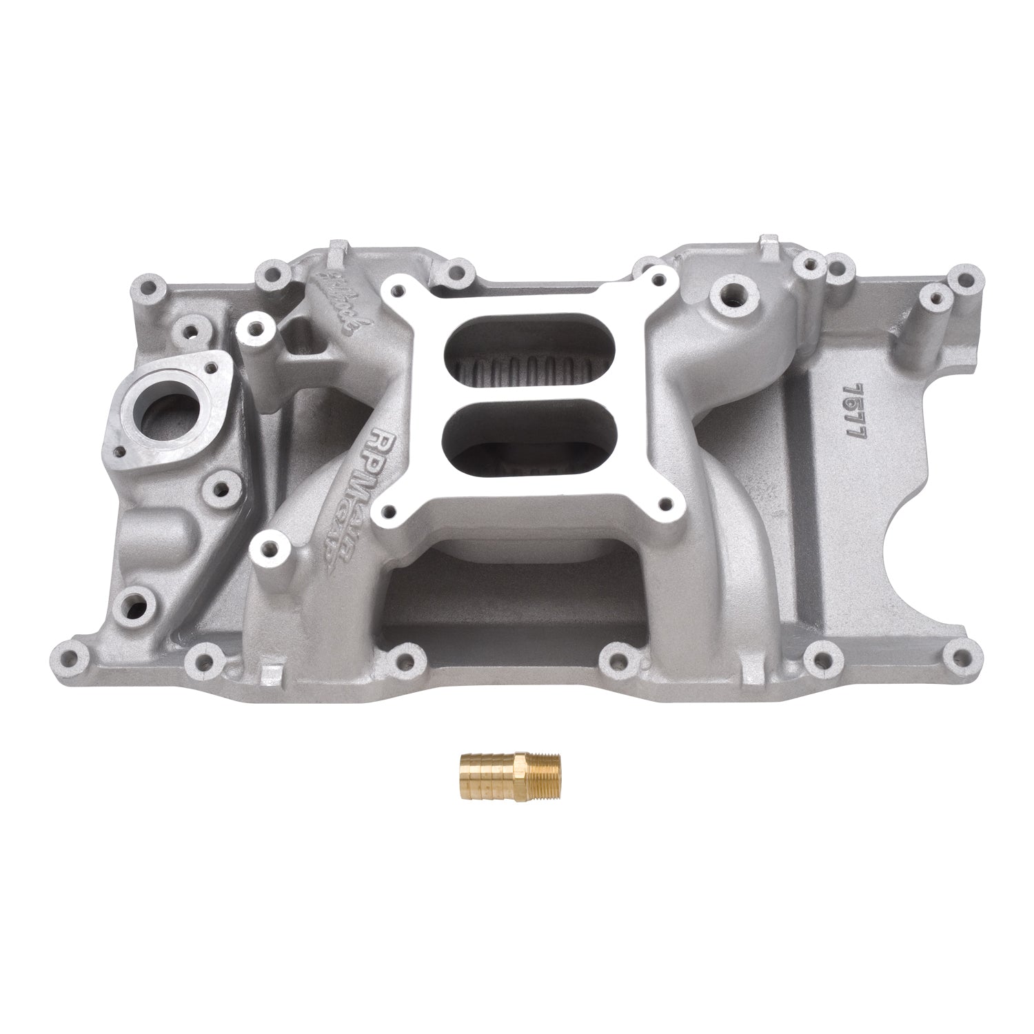 Edelbrock 7577 Intake Manifold Performer RPM Air Gap Dual Plane Aluminum Natural
