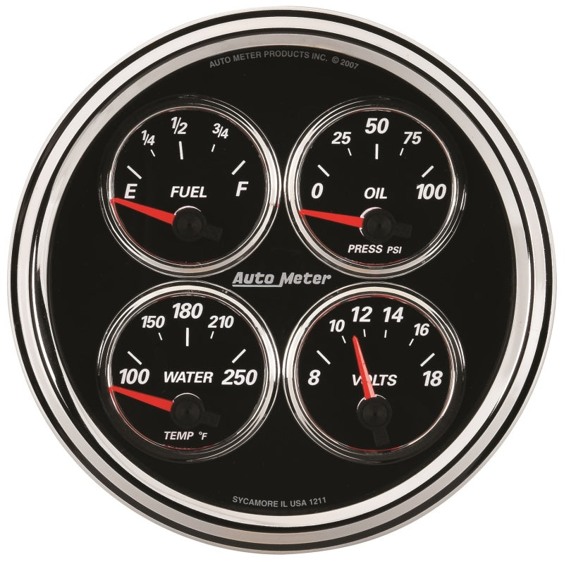 5" QUAD GAUGE, 100 PSI/100-250 °F/8-18V/240-33 ?, DESIGNER BLACK II