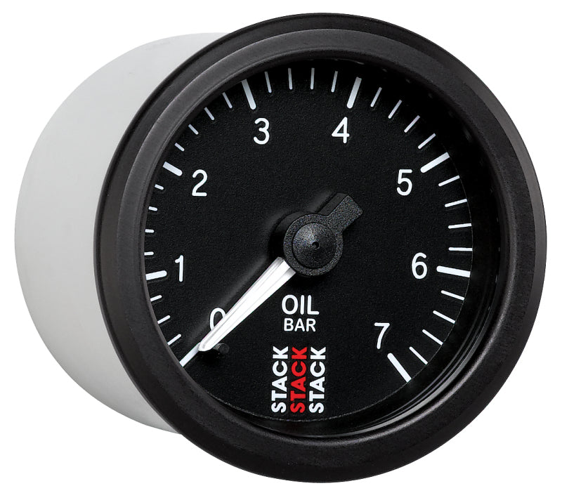OIL PRESS, MECHANICAL, 52MM, BLACK, 0-7 BAR, M10 (M)