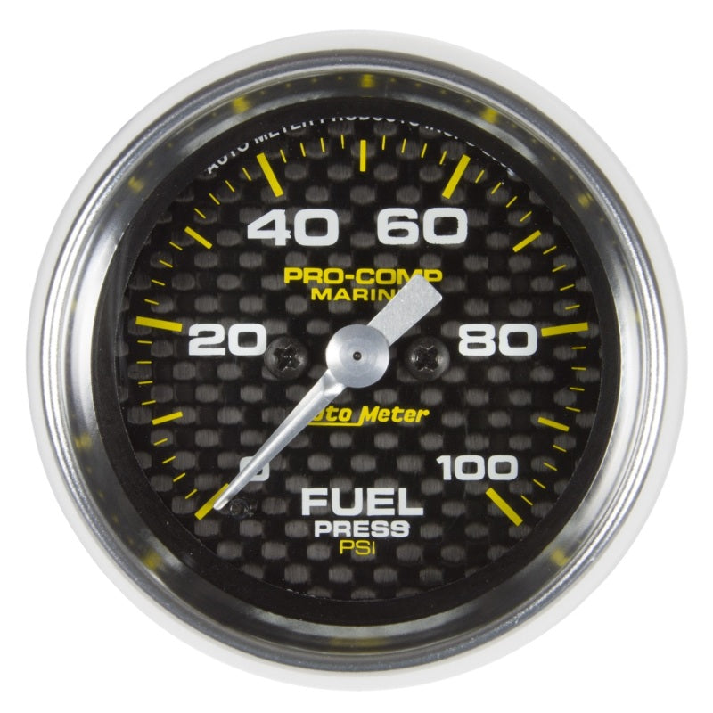2-1/16" FUEL PRESSURE, 0-100 PSI, MARINE CARBON FIBER