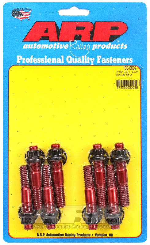 ARP 100-0602 Blower Stud Kit, Break-Away - 7/16" Dia. Studs, 2.5" Length
