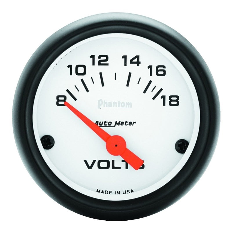 2-1/16" VOLTMETER, 8-18V, PHANTOM