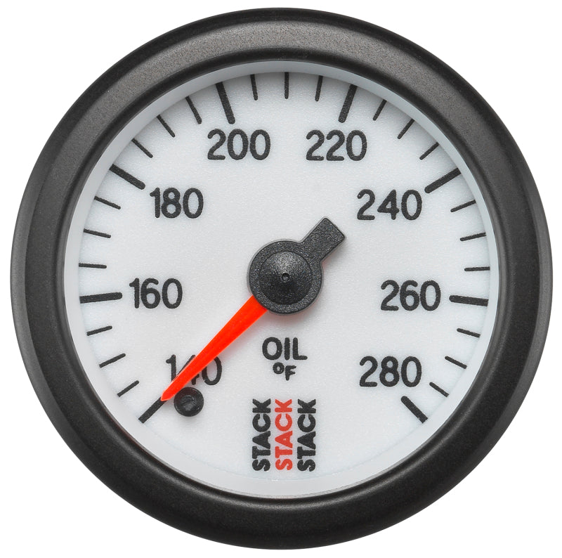 OIL TEMP, PRO STEPPER MOTOR, 52MM, WHT, 140-280 °F, 1/8" NPTF MALE