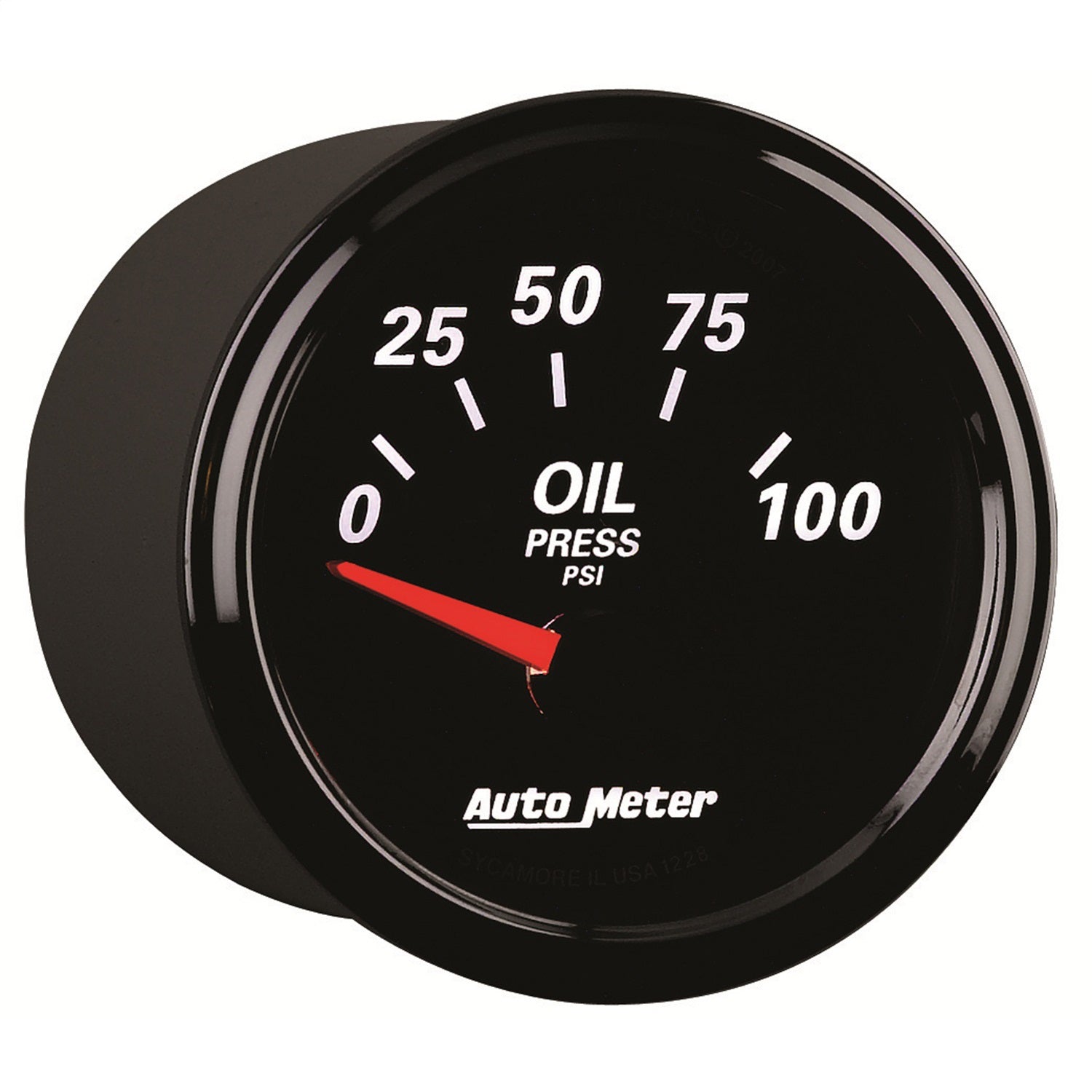 2-1/16" OIL PRESSURE, 0-100 PSI, DESIGNER BLACK II
