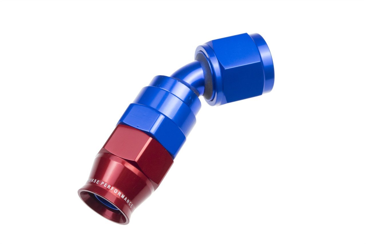 Redhorse Performance 1245-08-1 -08 AN 45 Degree PTFE reusable Hose End - Blue