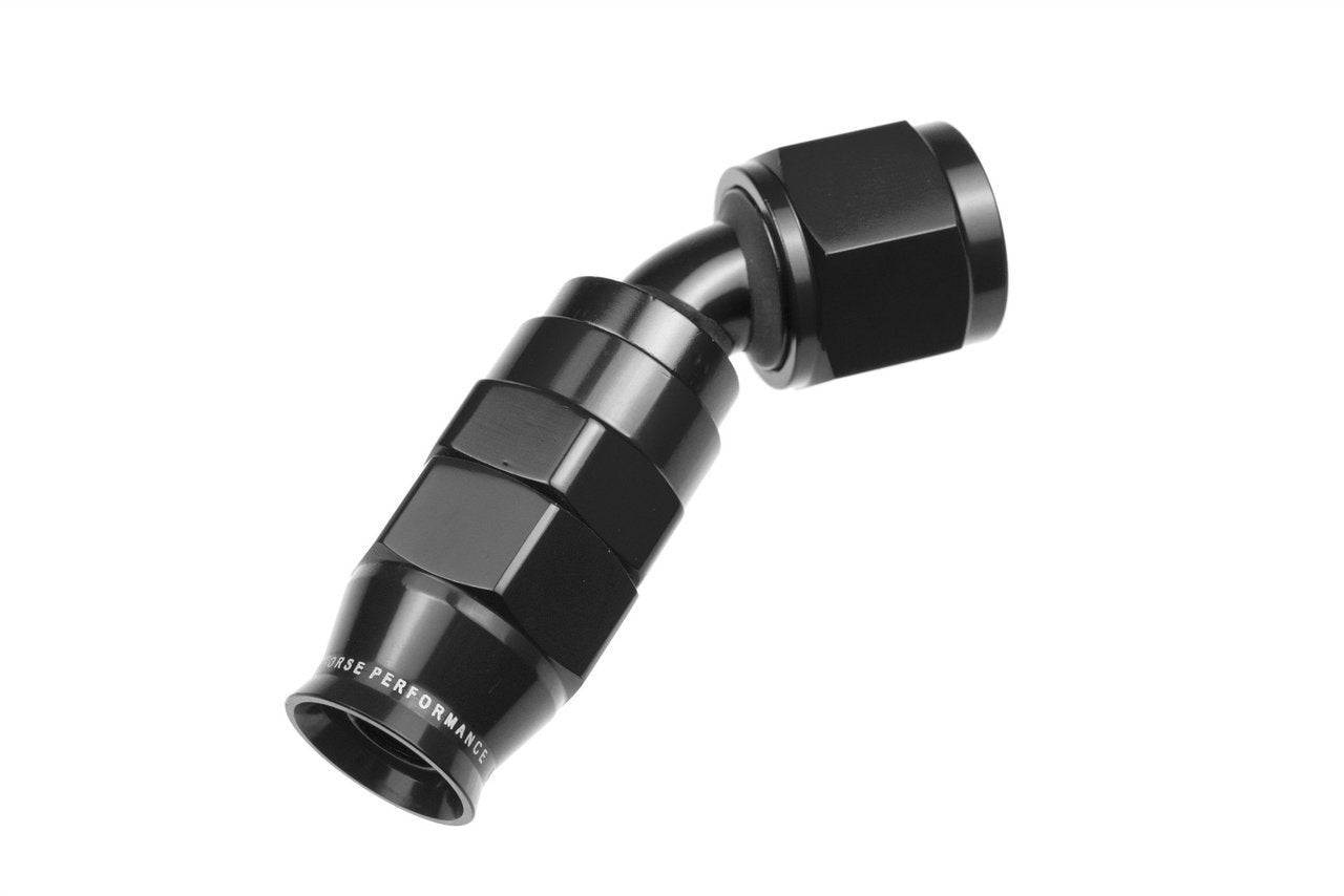 Redhorse Performance 1245-06-2 -06 AN 45 Degree PTFE reusable Hose End - Black