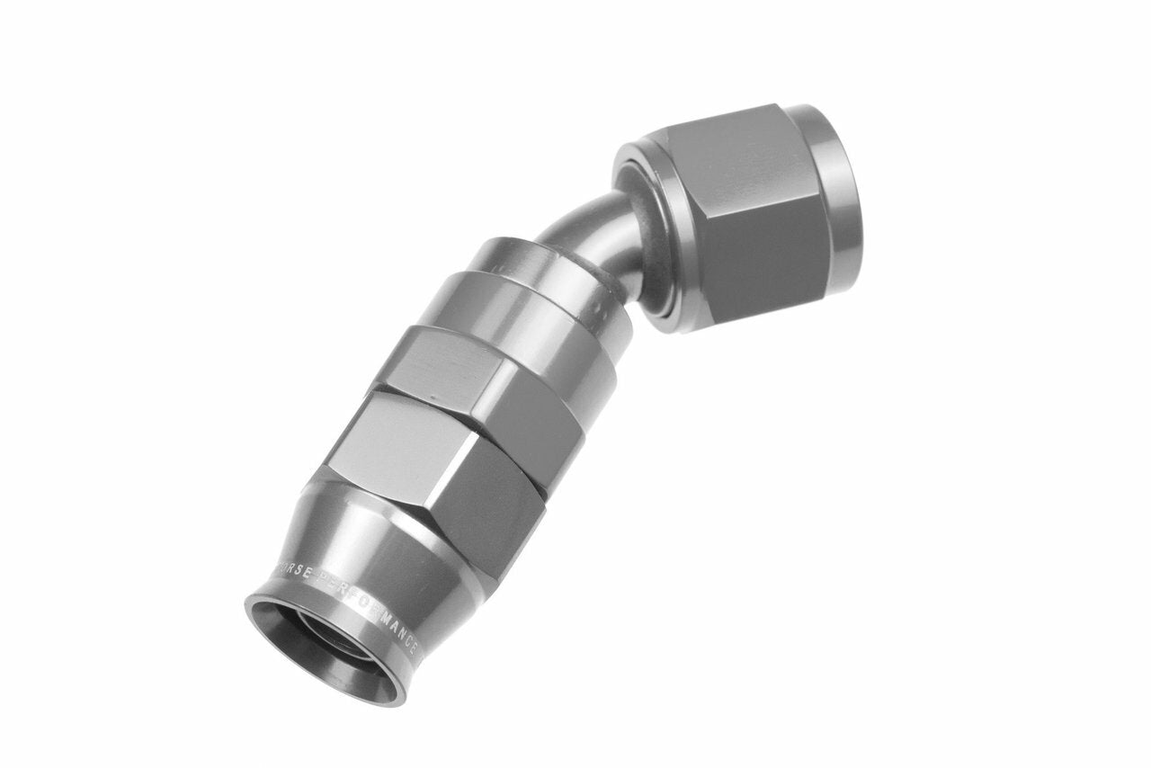 Redhorse Performance 1245-06-5 -06 AN 45 Degree PTFE reusable Hose End - Clear