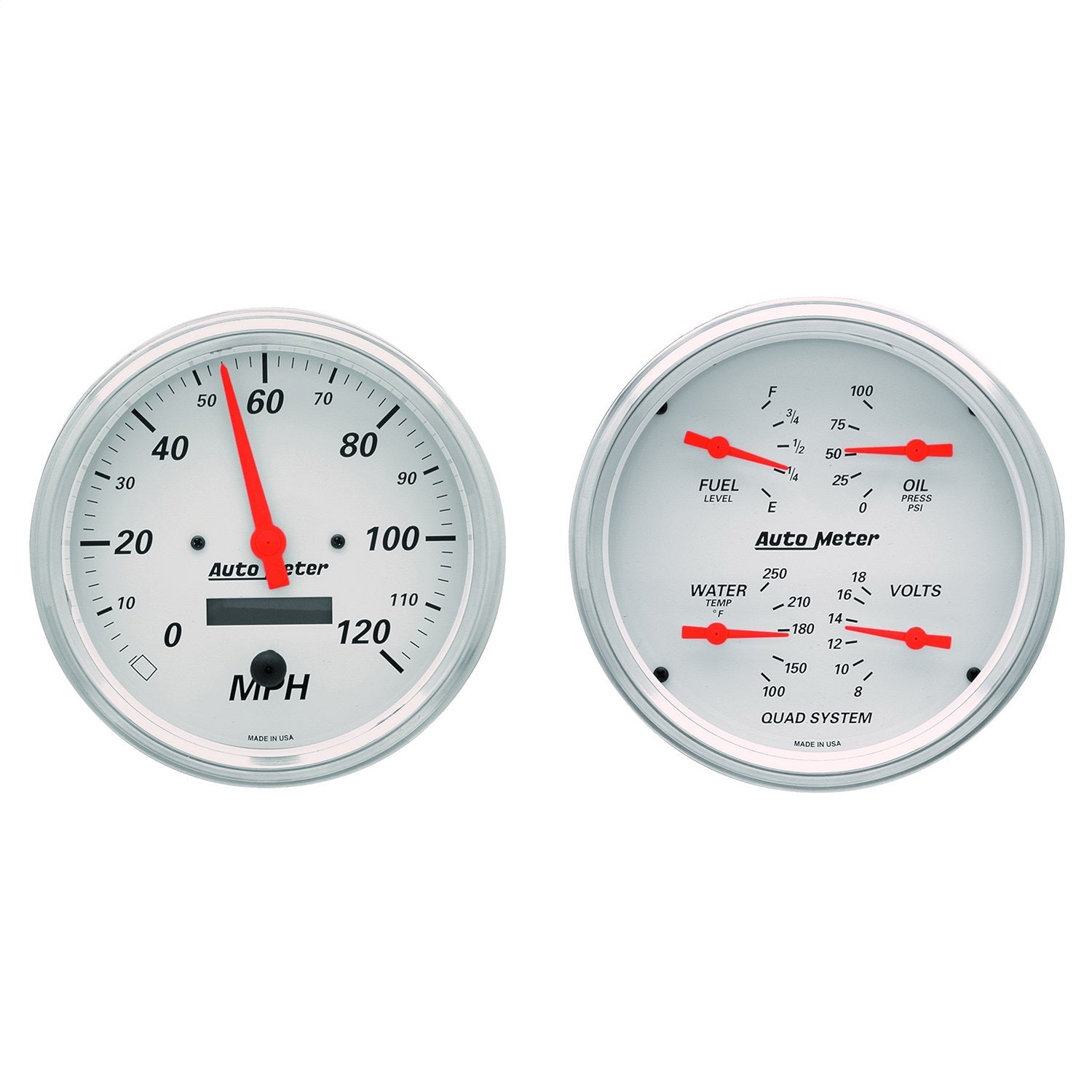 2 PC. GAUGE KIT, 5" QUAD & SPEEDOMETER, 240-33 ?, ARCTIC WHITE